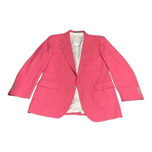 Pink "David Taylor" L Men 42 Blazer Sport Coat Unusual Front Pocket Activewear - Picture 1 of 10